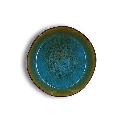 Motala cut plate 16cm in blue stoneware