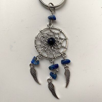 Dream Catcher Crystal Keychain, 12x5cm, Lapis Lazuli