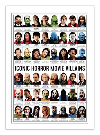 Art-Poster - Iconic Horror movies Villains - Olivier Bourdereau-A3 1