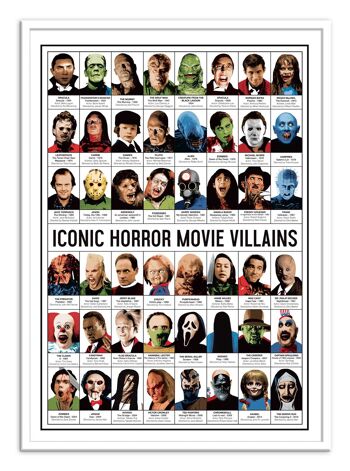 Art-Poster - Iconic Horror movies Villains - Olivier Bourdereau-A3 2