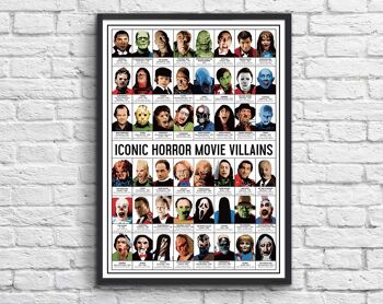 Art-Poster - Iconic Horror movies Villains - Olivier Bourdereau-A3 4
