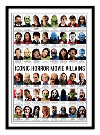 Art-Poster - Iconic Horror movies Villains - Olivier Bourdereau-A3 5