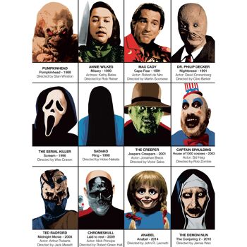 Art-Poster - Iconic Horror movies Villains - Olivier Bourdereau-A3 9