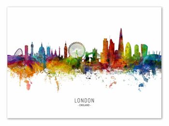 Art-Poster - London England Skyline (Colored Version) - Michael Tompsett-A3 1