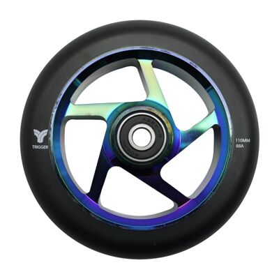 Stunt Scooter Wheels Trigger 5 Spokes 110mm 88A Neochrome Black x2