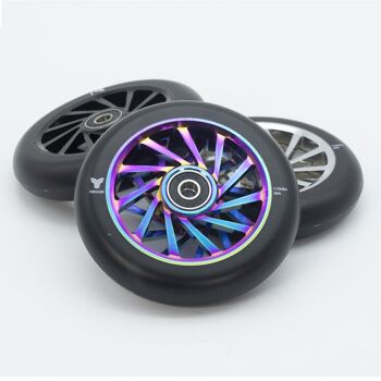 Roues de Trottinette Freestyle Trigger Star 110mm 88A Neochrome Noir x2 3