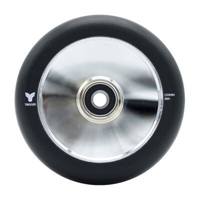30mm 120mm 88A Chrome Black Trigger Hollow Stunt Scooter Wheels x2