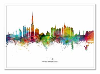 Art-Poster - Dubai Skyline (Colored Version) - Michael Tompsett 2