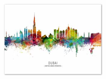Art-Poster - Dubai Skyline (Colored Version) - Michael Tompsett-A3 1