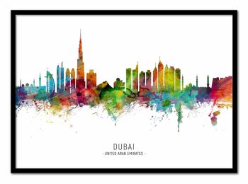 Art-Poster - Dubai Skyline (Colored Version) - Michael Tompsett-A3 3