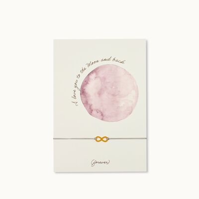 Armband-Karte: I love you to the Moon and back