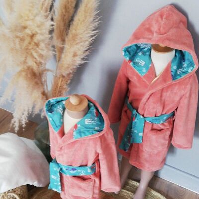 Apricot oekotex bamboo fiber bathrobe, 6/7 years old - whalebone