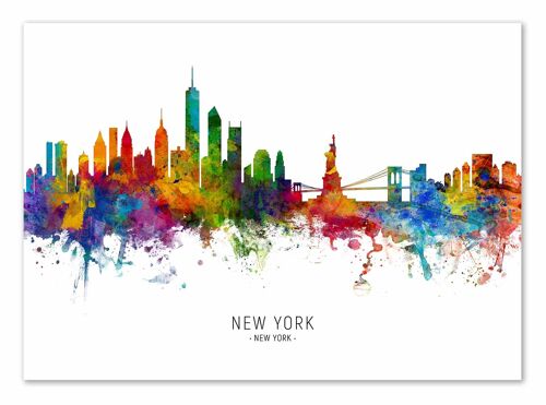 Art-Poster - New-York Skyline (Colored Version) - Michael Tompsett-A3
