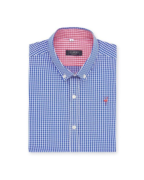 Camisa popelin cuadros vichy azul