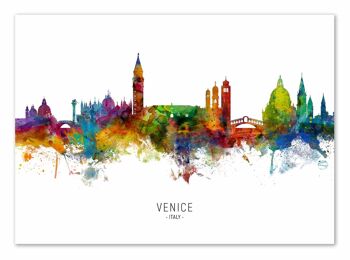 Art-Poster - Venice Italy Skyline (Colored Version) - Michael Tompsett 1