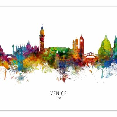 Art-Poster - Skyline de Venecia Italia (versión en color) - Michael Tompsett-A3