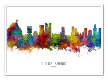 Art-Poster - Rio de Janeiro Brazil Skyline (Colored Version) - Michael Tompsett 2