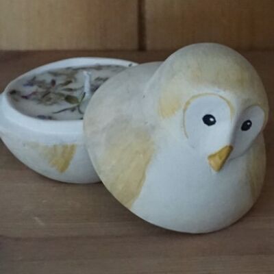 A Barn Owl Candlepot from our Feathers series