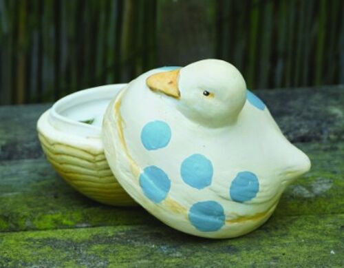 A Dotty Duck Candle Pot