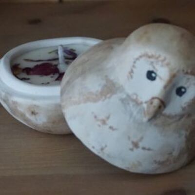 A Tawny Owl Candlepot from our 'Feathers' series