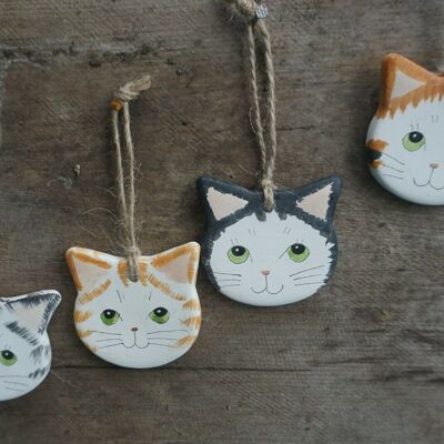 4 Happy Cat Face Hangings