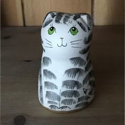 Grauer Tabby Trendy Cat Candlesnuffer