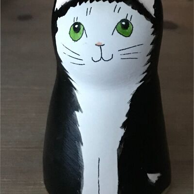 Candlesnuffer de gato de moda en blanco y negro