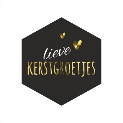 Lieve kerstgroetjes - wens etiketten - 250 stuks