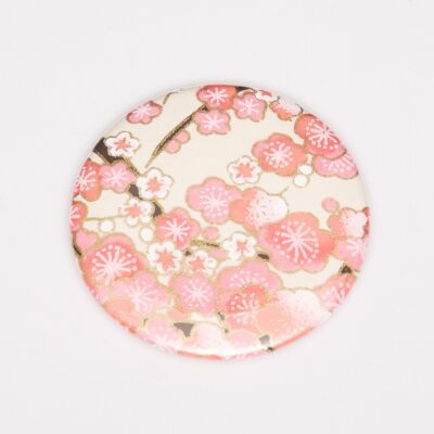 Imán de papel washi de flor de cerezo rosa