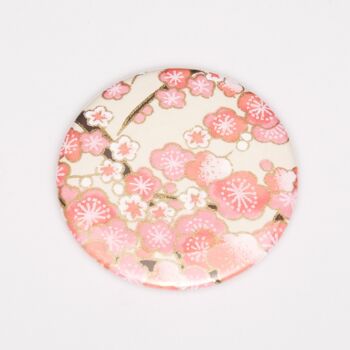 Magnet papier washi fleurs de cerisier roses 1
