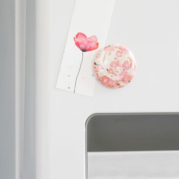 Magnet papier washi fleurs de cerisier roses 3