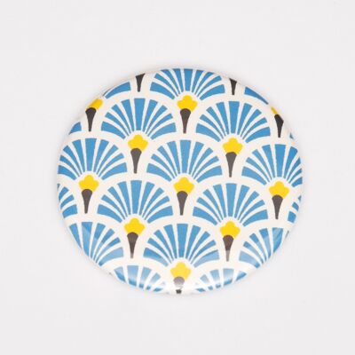 Blauer Fan-Washi-Papiermagnet