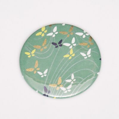 Magnet washi paper butterflies green background