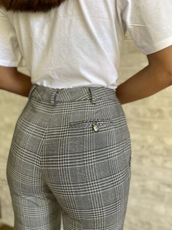 PANTALON DE COSTUME À CARREAUX AVEC LUREX | GRISE 4