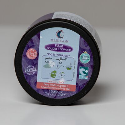 10 Scrub e maschere purificanti 2 in 1 "Plum" a base di argille / Pelli miste e grasse / Fai da te