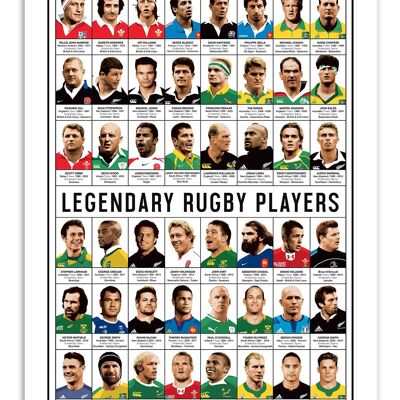 Art-Poster - Jugadores legendarios de rugby - Olivier Bourdereau-A3