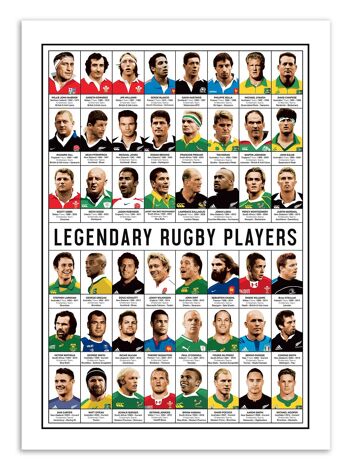 Art-Poster - Legendary Rugby Players - Olivier Bourdereau-A3 1