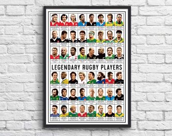 Art-Poster - Legendary Rugby Players - Olivier Bourdereau-A3 3