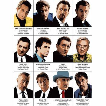 Art-Poster - Al Pacino and Robert de Niro - Olivier Bourdereau 7