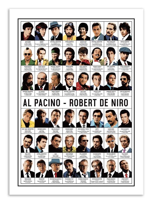 Art-Poster - Al Pacino and Robert de Niro - Olivier Bourdereau-A3