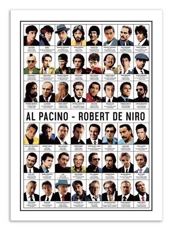 Art-Poster - Al Pacino and Robert de Niro - Olivier Bourdereau-A3 1