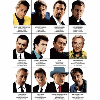 Art-Poster - Al Pacino and Robert de Niro - Olivier Bourdereau-A3 7