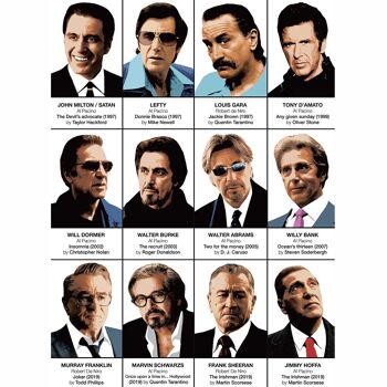 Art-Poster - Al Pacino and Robert de Niro - Olivier Bourdereau-A3 8