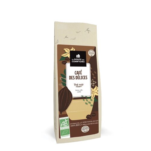 Thé noir AU CAFÉ DES DÉLICES P'tites Douceurs - Ecorces de cacao, vanille - Sachet 100g