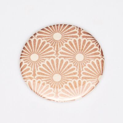 Washi paper magnet copper floral pattern