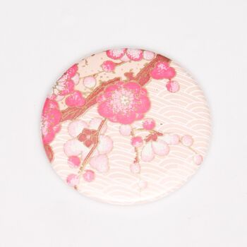 Magnet papier washi fleurs de cerisier et vagues roses 1