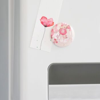 Magnet papier washi fleurs de cerisier et vagues roses 3