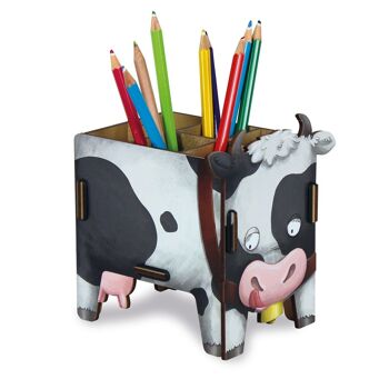Boîte à stylos compagnon à quatre pattes - vache