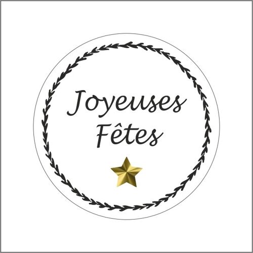 Joyeuses fêtes - wensetiket - rol van 500 stuks