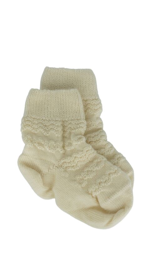 Compra Calcetines de lana merino para niños - Mini Maïté en blanco (27/30)  al por mayor